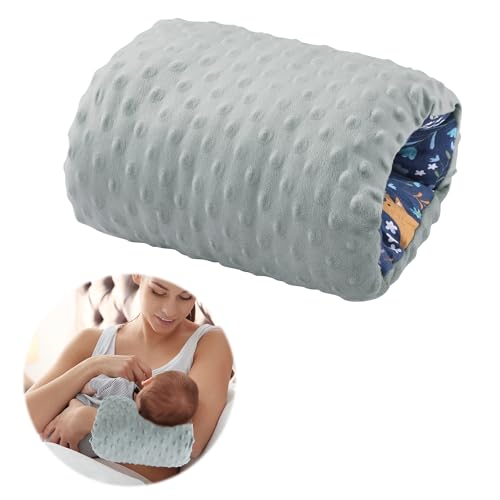 Image of MABOZOO Arm Pillow for Feeding Baby,Flower Print Cozy Cradle Arm Pillow Soft Cotton Bottle Feeding Pillows for Newborn,Double-Sided Available (Dark Blue)