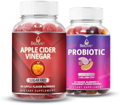 BeLive Digestion Bundle ACV & Probiotic Gummies for Detox & Cleanse, Digestive Health Gummies