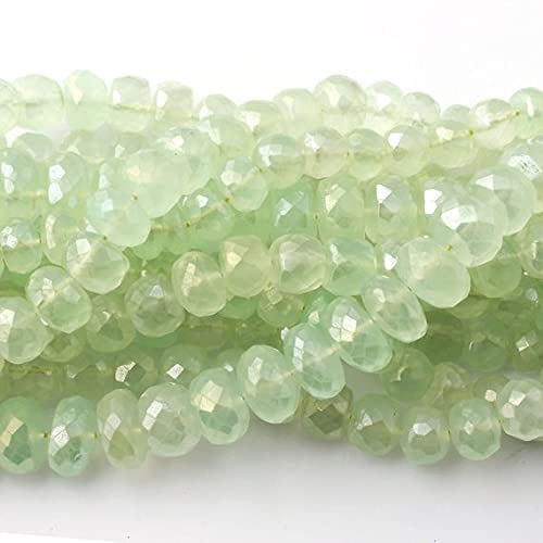 Calcédoine aqua perles rondelles facettées 7mm argenté fil de 32 pièces 8 pouces