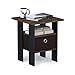 Furinno Andrey End Table / Side Table / Night Stand / Bedside Table with Bin Drawer, Columbia Walnut/Dark Brown,1-Pack, Center Bin