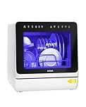 HAVA 2025 NEW Upgraded Table Top Dishwasher with Water Softener and Enhanced Energy Efficiency, Portable Dishwasher with 8 Wash Programs, Child Lock & Delayed Start Function, No Installation Needed