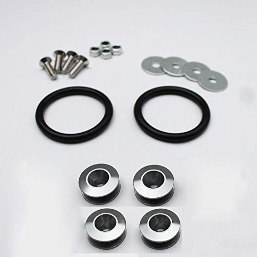 Vogueing Tool Aluminium Alloy Bumper Bolt Quick Release Fasteners Car Bumper Washer Kit for Car Bumpers, Trunk, Hatch Lids Grey (2 Sets)