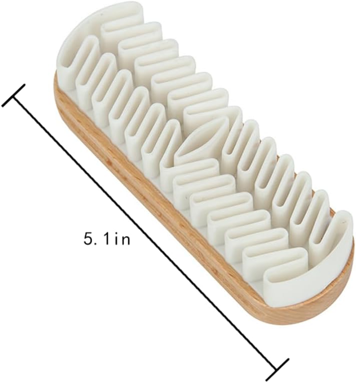 Suede Brush- Suede Shoe Brush for Cleaning Suede & Nubuck on Boots, Shoes, & Jackets- Luxury Leather Care, 5.1 inch, White