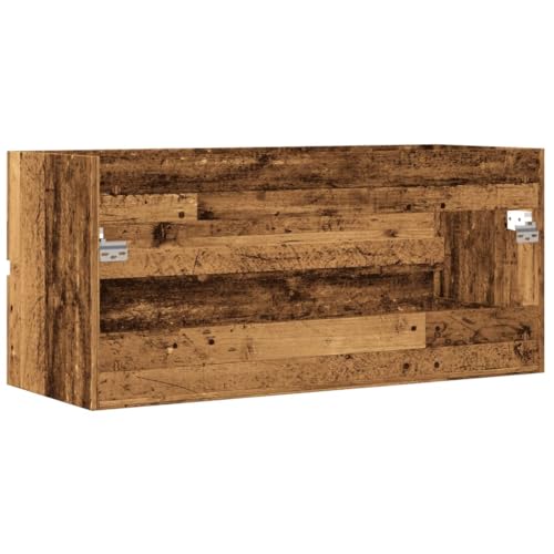 Mueble de lavabo rústico de 100x38,5x45 cm en madera de baño 7