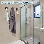 Kruodop Towel Hooks for Bathroom,2 Packs Wall Mount Towel Holder,Black Matte Wall Robe Hook,Stainless Steel Heavy Duty Door Hanger Towel Hook for Kitchen, Bedroom,Hotel,Pool,Coats(Drilling) - Image 5