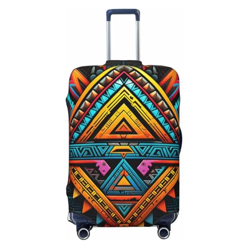 Native geometric Triangle Abstract art Vintage Elastic Travel Luggage Cover Travel Suitcase Cover for Trunk Case 19''-32'' Luggage Protective Cover