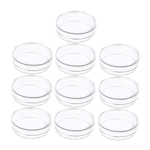 CHILDWEET 10 Pack Specimen Containers Lab Petri Dish Plates with Cover for Cell Culture High Transparency and Acid/Alkali Resistance