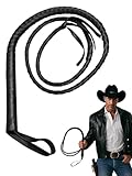 Black Cowboy Whip Faux Leather - Western Costume Accessory and Cosplay Party