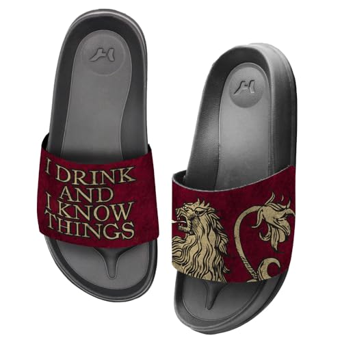 Popfunk Game of Thrones I Drink and I Know Things Unisex Adult Slides Sandals Officially Licensed Hypd Slydr Switch™3