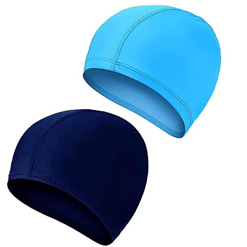 2 Pcs Swimming Caps for Kids and Adults