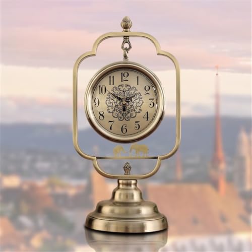 Reloj de escritorio de moda decorativo de metal de 7 pulgadas para estante de sala de estar 7