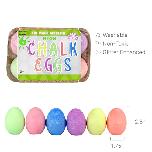 image for Kid Made Modern Glitter Easter Egg - Set of 6 Egg-Shaped Colored Chalk