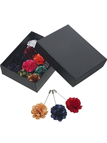image for Pangda 15 Pieces Men Flower Lapel Pins Men Suit Handmade Satin Flower 