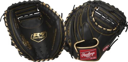 Rawlings | R9 Baseball Catcher's Mitt | 32.5" |1-Piece Solid Web | Right Hand Throw
