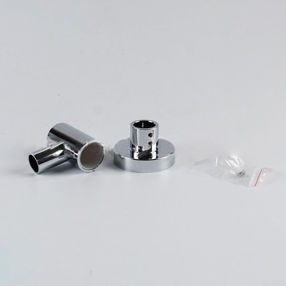 Soporte de Pared para Barra de Ducha de 25 mm, Resistente y Duradero en ABS, Fácil Instalación, Accesorio de Baño en Color Plateado