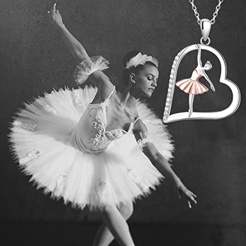 Acjna 925 Sterling Silver Heart Ballet Dance Lovers Dancer Necklace Ballerina Silhouette Jewelry Gift For Women #TOP3