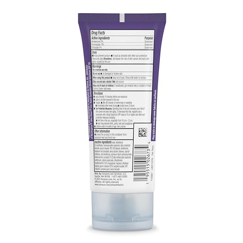 Amazon Basics Sheer Facial Sunscreen SPF 55, UVA/UVB Protection, Water Resistant (80min), Formulated without Octinoxate & Oxybenzone, 3 fl oz (Pack of 1) (Previously Solimo) - Image 4