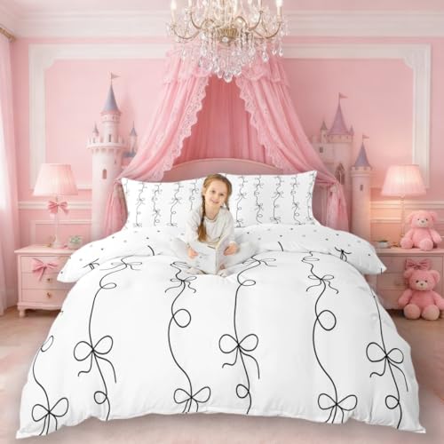 Housse de couette simple motif nœud papillon et patchwork géométrique Manfei - 3