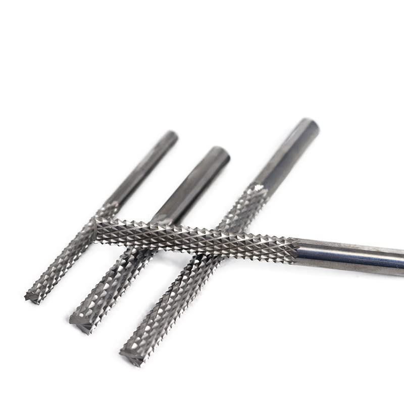 Frezy walcowo-czołowe, frezy CNC, 3.175/4/6mm trzpień PCB frezy do zębów kukurydzianych frezy z węglika wolframu frezy trzpieniowe CNC do obrabiarek grawerujących (kolor: 5 sztuk, rozmiar: D4X12X45L)