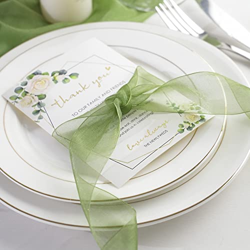 HUIHUANG Wedding Thank You Place Setting Cards, 50 Pieces Place Cards for Table Setting, Table Place Cards for Wedding Favors, Receptions, Dinner Parties, Events and Celebrations (4 X 6 in, Floral) - Thumbnail 6