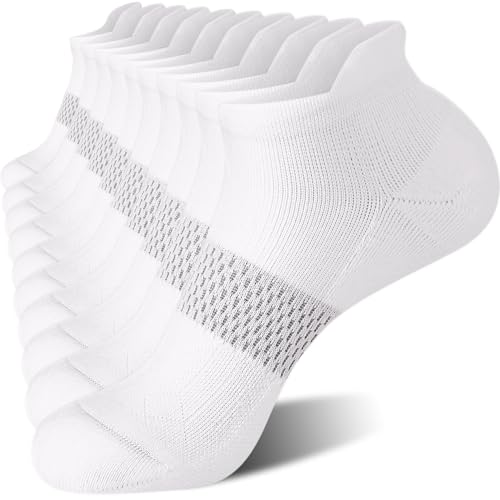 Image of FITRELL 5-6 Pairs Ankle Running Socks for Women Athletic Cushioned Low Cut Tab Sports Socks