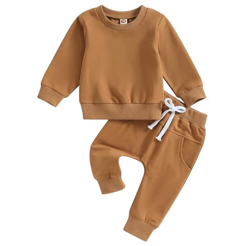 Image of Tiaham Baby Boy Clothes Girl Outfits Fashion Sweatshirt Sweat Pant Kids Toddler Tops Pant Sets