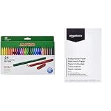 Colores súper brillantes Alpino AR001003 - Rotuladores, 24 unidades + Amazon Basics Papel multiusos para impresora A4 80gsm, 1 paquete, 500 hojas, blanco