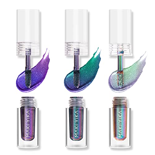 MAKI YIKA 3Pc Glitter Eyeshadow Liquid Multichrome Eyeshadows Long Lasting