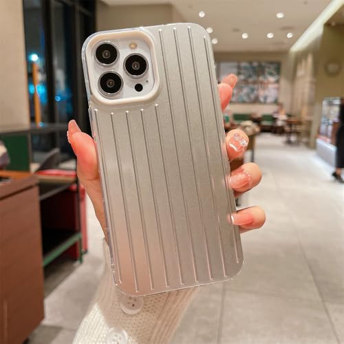 Étui de téléphone élégant iPhone 15 anti rayure coque rigide blanche argent