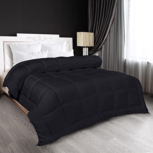 Utopia Bedding All Season Down Alternative Bed Comforter For Queen Bed, Duvet Insert, Comforters Queen Size, Black Comforter With Corner Tabs, Machine Washable #TOP1