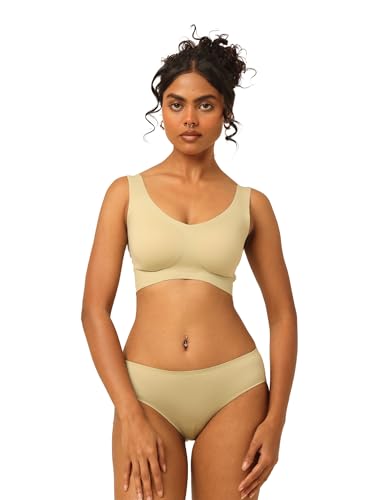 Image of Krvvy Low Waist Mid Coverage Seamless Bikini Panty for Women | Ultrasoft Underwear with 100% Cotton Gusset & Ventilation Holes