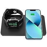 Wireless Charger,2 in 1 Wireless Charger Station,Qi Fast Wireless Charger Station,Phone Charger Compatible with iPhone 13/13 Mini/13 Pro Max/12/11 Pro Max/XS MAX/XR/XS/X/8/SE,AirPods Pro(No Adapter)