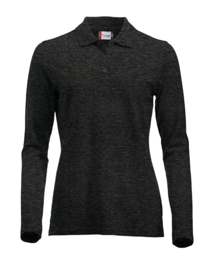 Image of CliQue Women's Clique Classic Long Sleeved Womens Marion Polo Shirt, Grey (Anthracite Melange), XXL UK