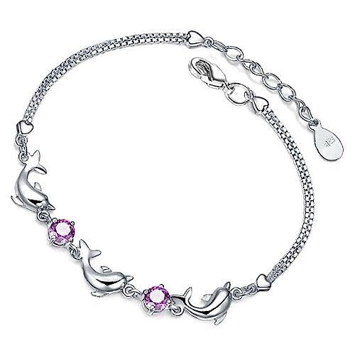 OATIPHO Pulsera De Delfín Joyas De Playa Para Chicas Adolescentes De Playa Para Mujeres Joyas De Delfines Pulseras Navideñas Pulseras Para Chicas Adolescentes Silver Cobre