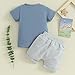 Toddler Baby Boy Summer Clothes Letter Print Short Sleeve Tee Tops + Elastic Waist Shorts 2Pcs Outfits Set (Blue 3, 18-24 Months)