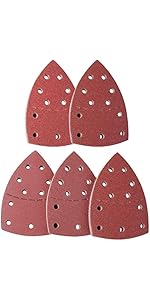 70 Schleifpapier Dreieckschleifer Set | 7 Körnungen 40-320 | 140x90mm Mit 5 Löchern