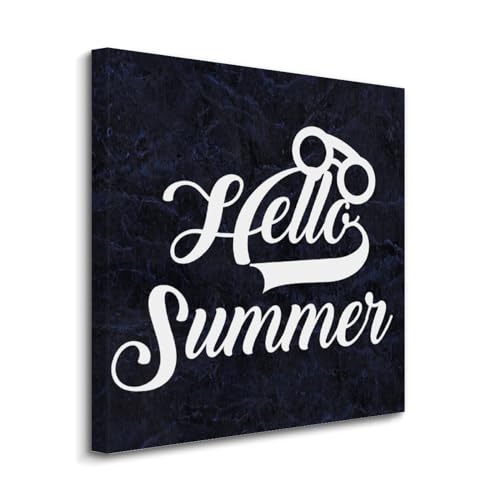 Póster decorativo Hello Summer de 20x20 pulgadas con pintura de casa de campo para pared