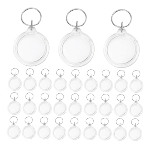 Porte-clés cadre photo rond acrylique transparent souvenir individuel