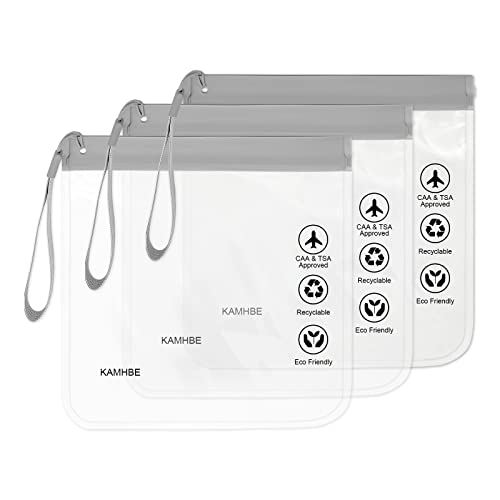 3 PCS 1L Flugzeug Beutel Flüssigkeiten Kulturbeutel Transparent 20X20cm Weltweit Zugelassener Flüssigkeiten 100 % Auslaufsichere Reise- und Urlaubsutensilien - KAMHBE Cover