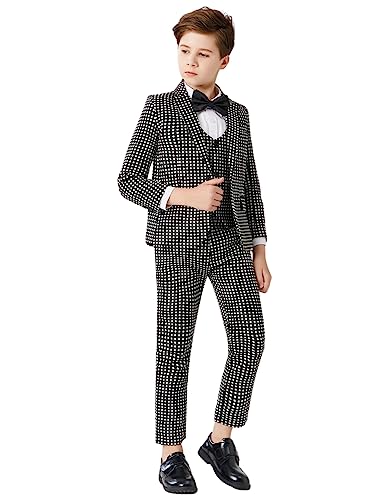 Costume smoking garçon à pois confortable qui ne pique pas pour fête