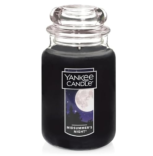 22oz Midsummer Night Original Large Jar Candle: Traditional Modern Decor, Sage Musk Patchouli Scents, 150hr Burn Time