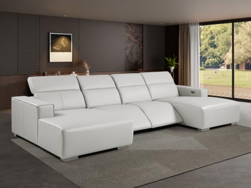 Umbria 4-Piece Genuine Leather U-Shaped Power Reclining Sectional Sofa