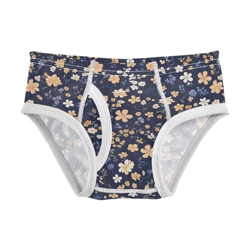 visesunny Boys Potty Training Underwear Light Yellow White Floral Flower Breathe Cotton Briefs Size 2T-8Y for Toddler
