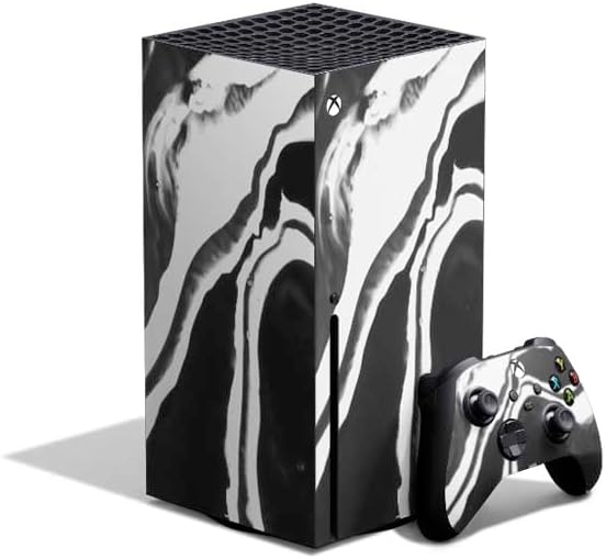 Skinit Decal Gaming Skin Compatible with Xbox Series X Bundle - Black Marble Design