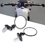 HONGPA Universal Motorcycle Mirrors - 3 Inch Round Folding Bar End Side Mirror Compatible with Honda