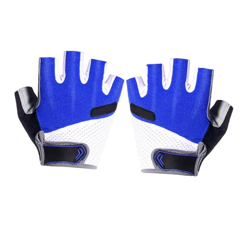 BESPORTBLE 1Pair Unisex Half Finger Cycling Gloves Breathable and Slip Sports Gloves for Biking Blue for Outdoor Activities Jogging and Riding