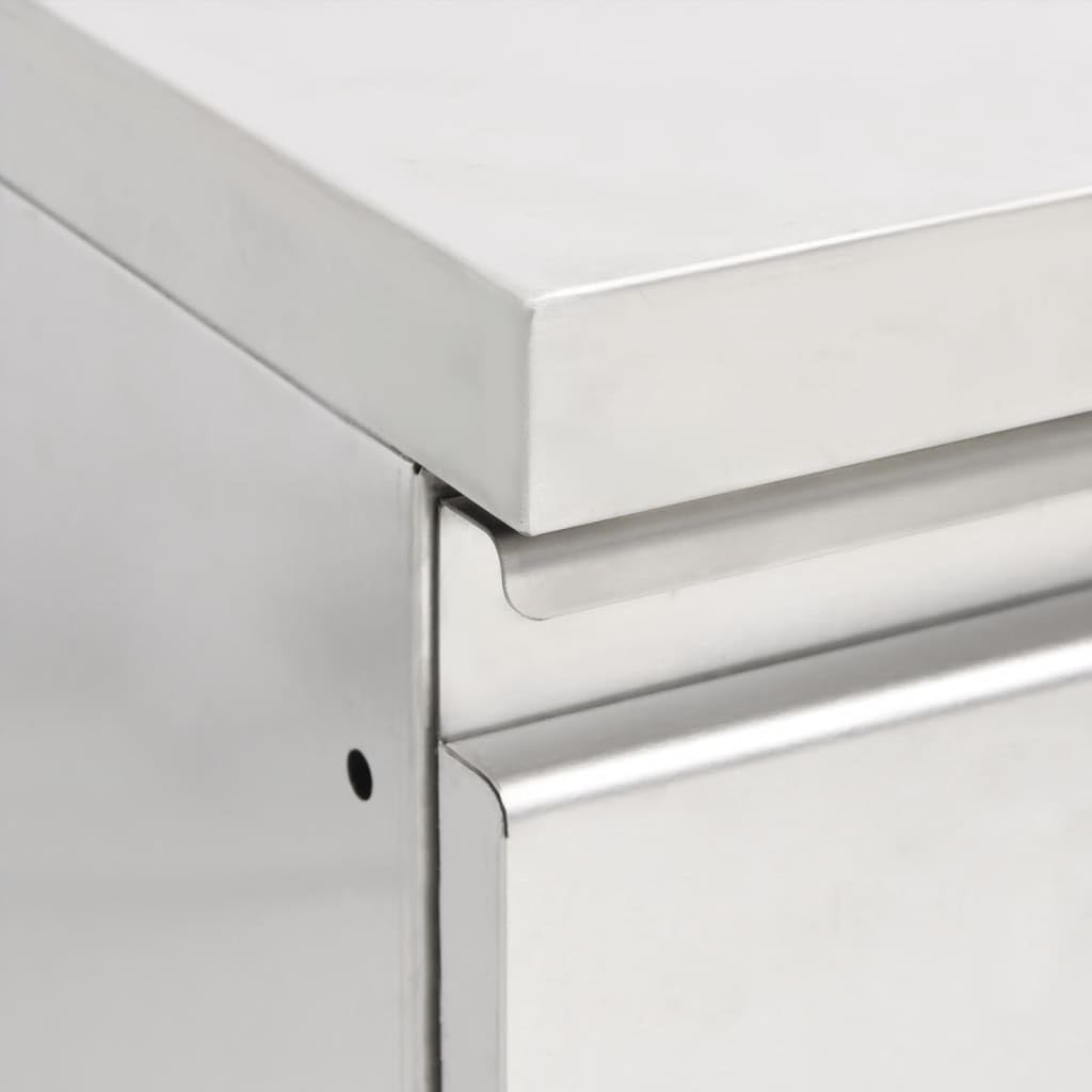 Armadi da cucina commerciali in acciaio inox con 2 cassetti, 2 pezzi, 50 x 60 x 96 cm, per gastronomia, ristoranti, ristoranti, hotel, attrezzature professionali