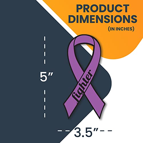 Magnet Me Up Support Pancreatic And Leiomyosarcoma Cancer Fighter Purple Ribbon Magnet Decal, 3.5X7 Inches, Heavy Duty Automotive Magnet For Car Truck Suv #TOP1
