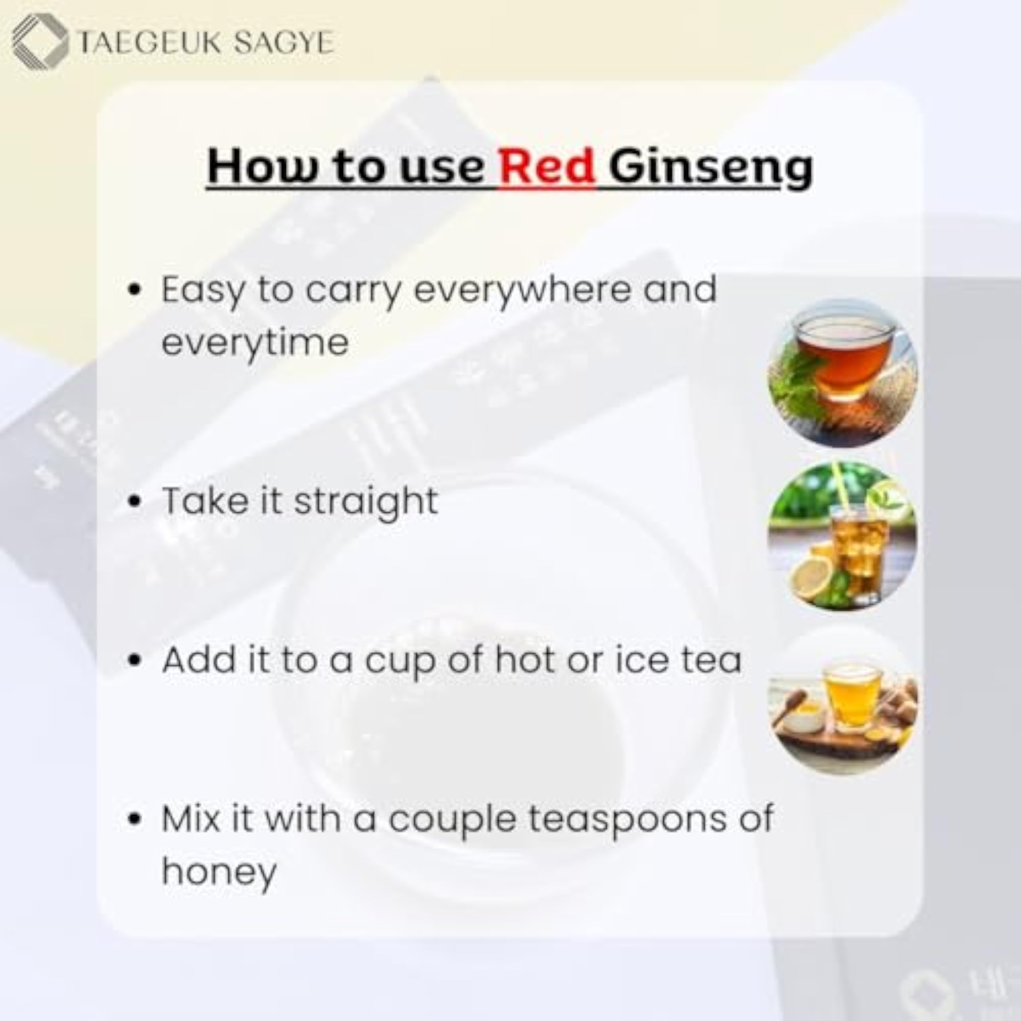 TAEGEUK SAGYE Dark RED Ginseng Extract, 10 Packets