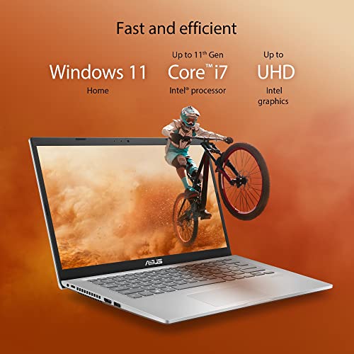 Image of (Refurbished) ASUS Vivobook 14, Intel Core i7-1165G7 11th Gen, 14 inch (35.56 cm) FHD, Thin and Laptop (16GB /512GB SSD /Intel Iris Xe Graphics /Windows 11 /Office 2021 /FP Sensor /Silver /1.55 kg), X415EA-EK701WS